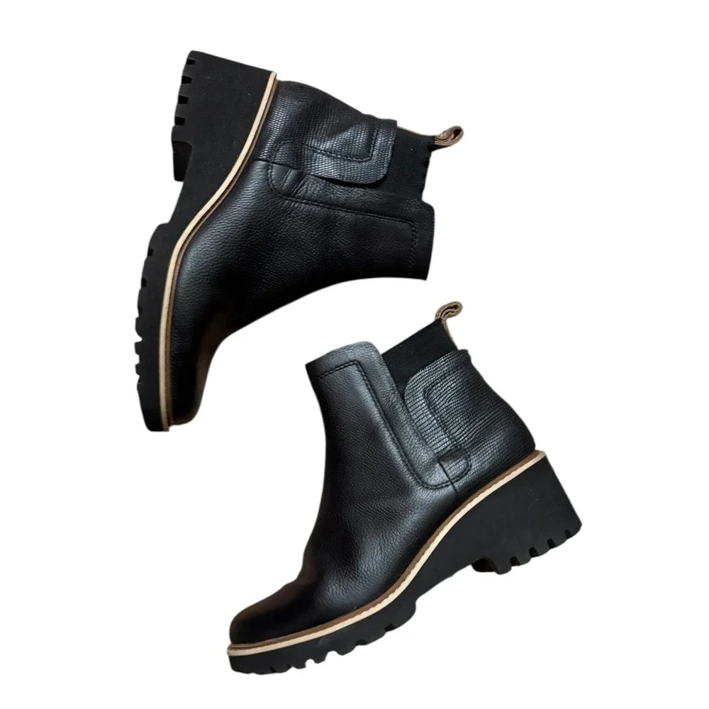Dolce Vita Huey H2O Water Resistant‎ leather Chelsea Chunky Boots 7.5